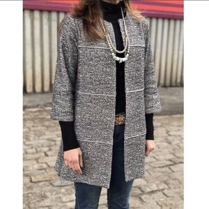 CAbi Black & White The Times Topper Swing Jacket Size XS